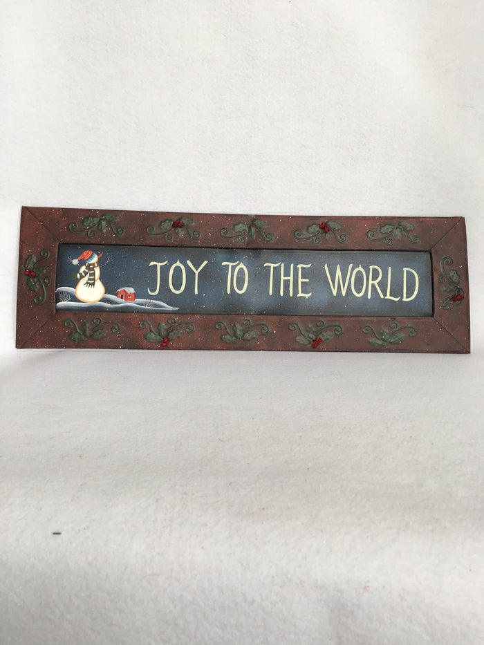 Christmas Joy to the World Metal Sign