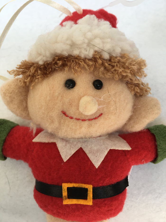Christmas Plush Detailed Santa or Elf Ornament