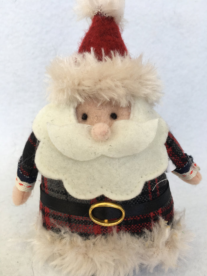 Christmas Plush Detailed Santa or Elf Ornament