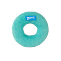 The Chuckit! Wool-ee Ring by Chuckit! is a turquoise, donut-shaped dog toy made from natural wool with a fuzzy texture and blue label—an eco-friendly pick your pup will love.