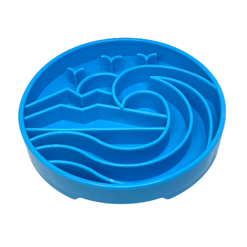 Coastal-Pattern Feeding Tray with Shallow Sections