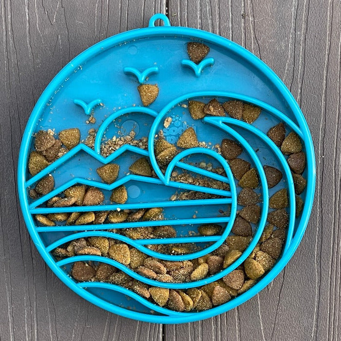 Coastal-Pattern Feeding Tray with Shallow Sections
