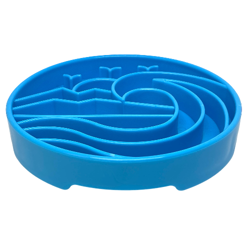 Coastal-Pattern Feeding Tray with Shallow Sections