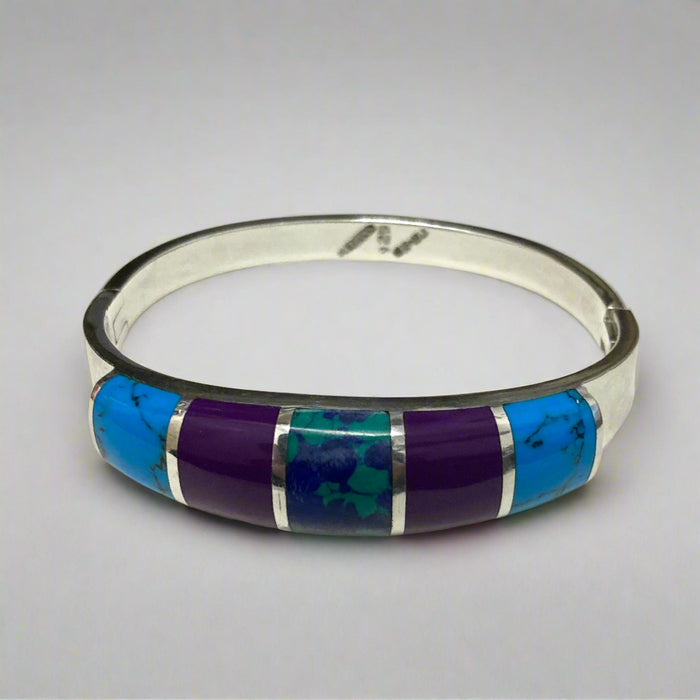 Color Stone Silver Cuff