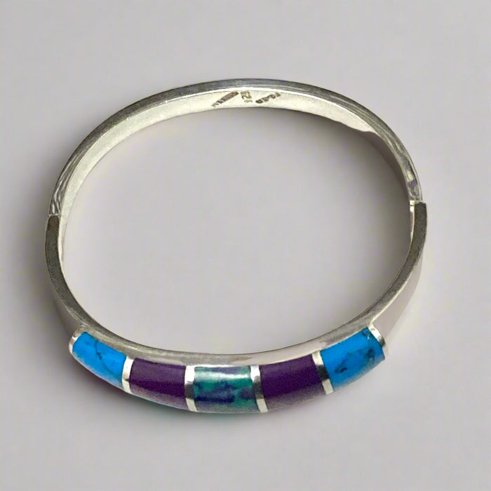 Color Stone Silver Cuff