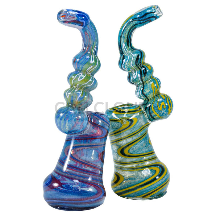 Colorful Candy Cane Design Glass Bubbler