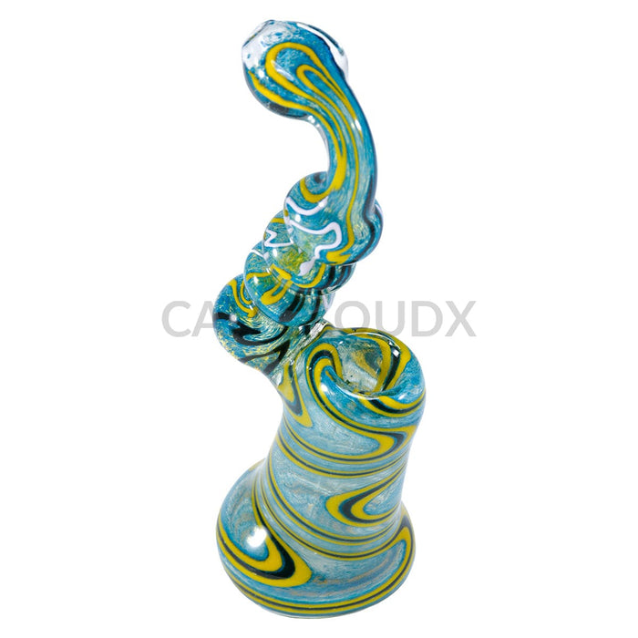 Colorful Candy Cane Design Glass Bubbler