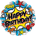 comic book text birthday balloon