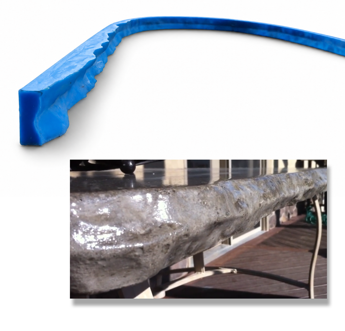 Concrete Edge Form Liner - 1.5" Chiseled Rock PNL Liners