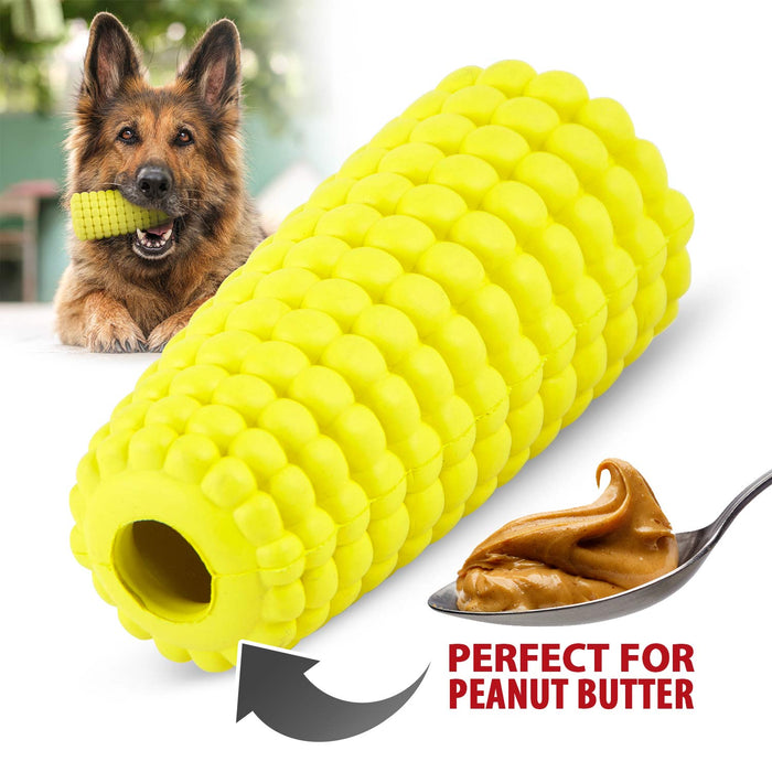Corn-Cob Treat Toy with Openings at Both Ends