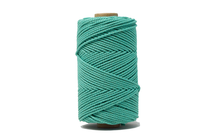 COTTON ROPE ZERO WASTE 2 MM - 3 PLY - AQUAMARINE COLOR