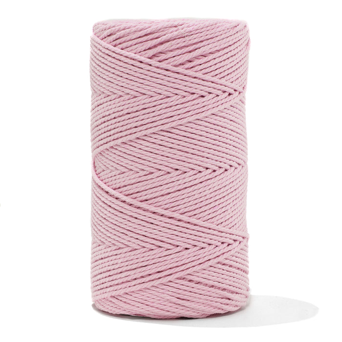 Cotton Rope Zero Waste 2 mm - 3 ply - Baby Pink Color