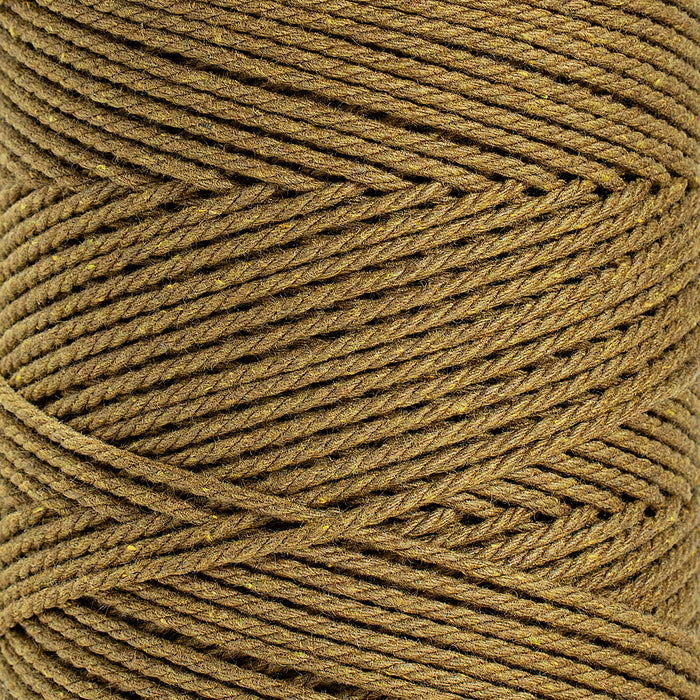 COTTON ROPE ZERO WASTE 2 MM - 3 PLY - CURRY COLOR