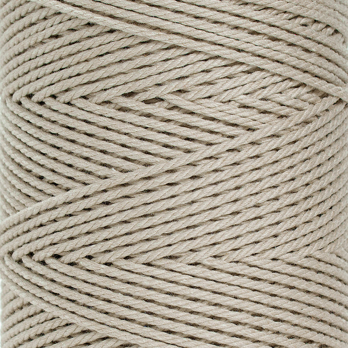 COTTON ROPE ZERO WASTE 2 MM - 3 PLY - DOVE COLOR