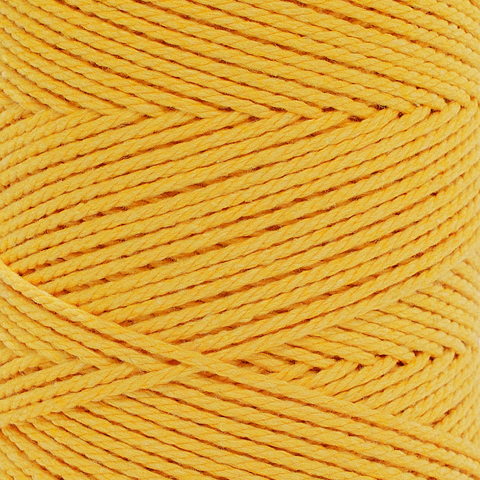 Cotton Rope Zero Waste 2 mm - 3 ply - Lemon Yellow Color