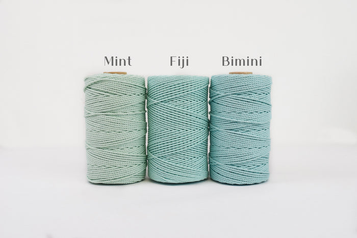 COTTON ROPE ZERO WASTE 2 MM - 3 PLY - MINT COLOR