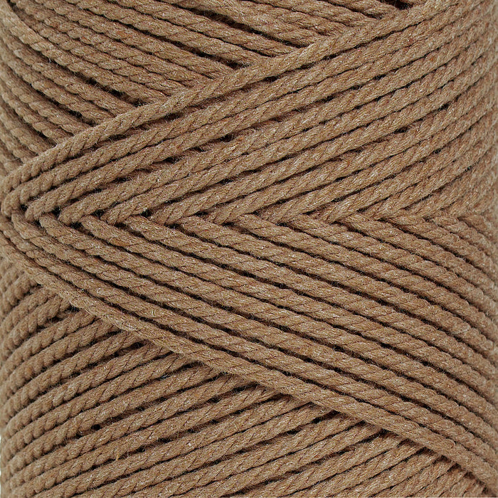 COTTON ROPE ZERO WASTE 2 MM - 3 PLY - MOCHA COLOR