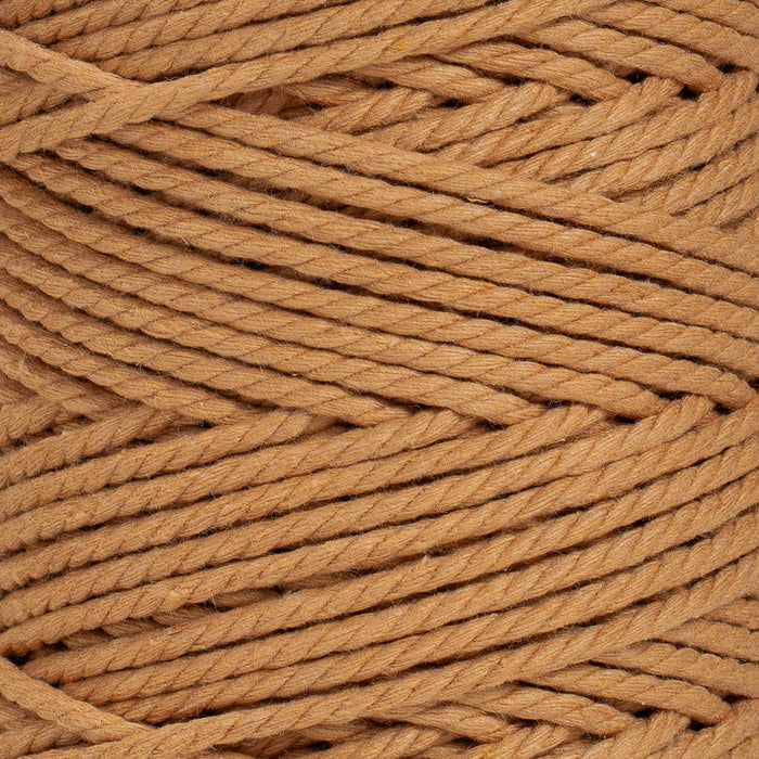 COTTON ROPE ZERO WASTE 3 MM - 3 PLY - CARAMEL COLOR