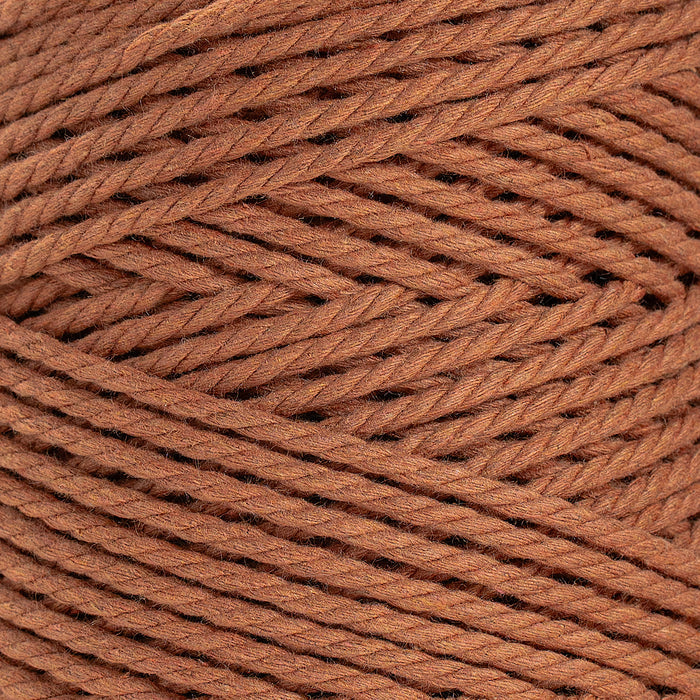 COTTON ROPE ZERO WASTE 3 MM - 3 PLY - CINNAMON COLOR