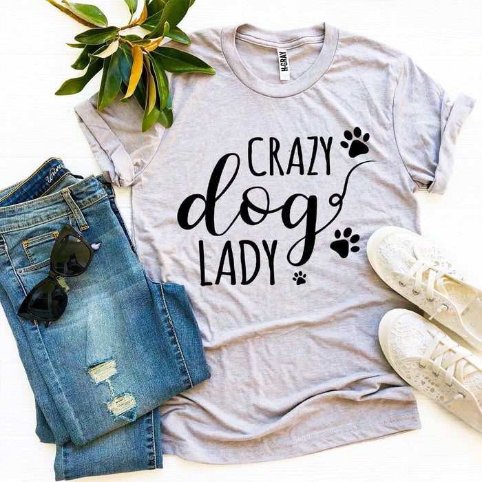 Crazy Dog Lady Paw Script Tee