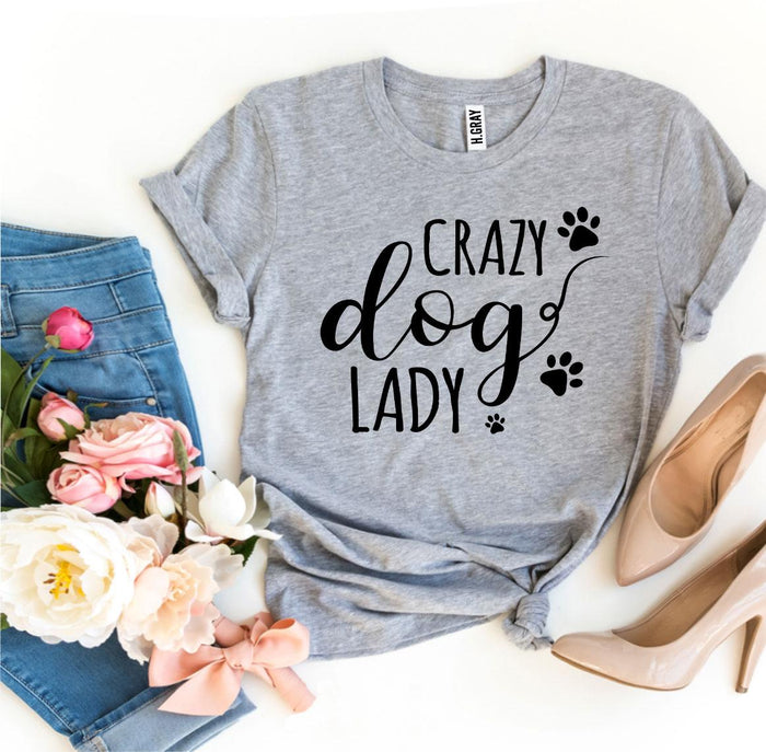 Crazy Dog Lady Paw Script Tee