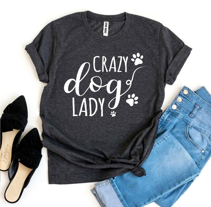 Crazy Dog Lady Paw Script Tee