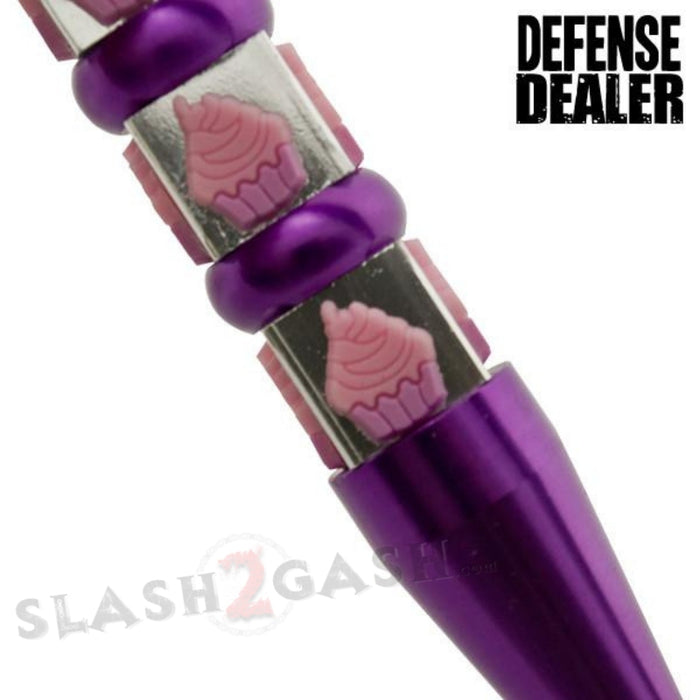 "Cupcake Killer" Kubotan Kubaton Self Defense Stick Keychain - Purple Ninja Weapon