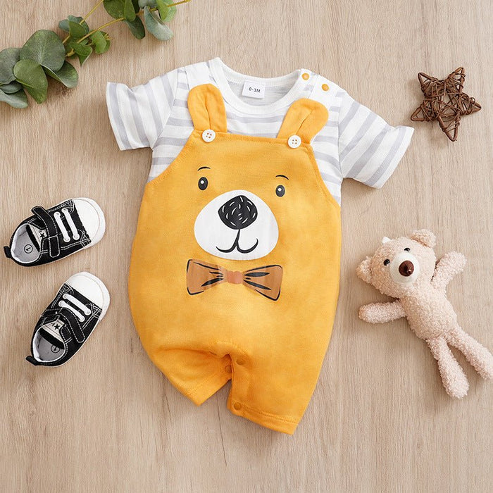 Cute Bear Prints Cotton Jumpsuit (6 Designs)