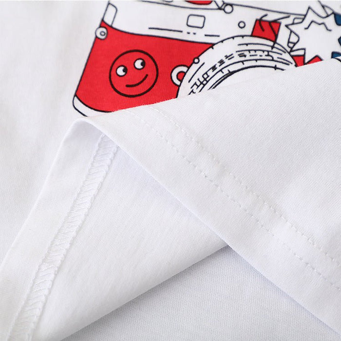 Cute Cartoon Shark Pattern T-shirt and Shorts Set