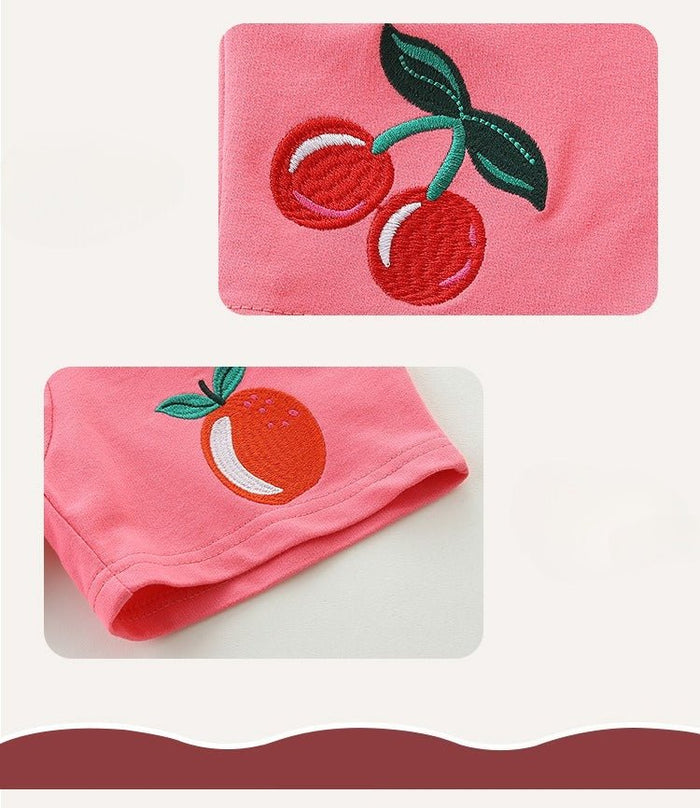 Cute Cherry Lemon Kids Pink Shorts