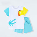 Cute Giraffe & Crocodile Print Kids Summer Set