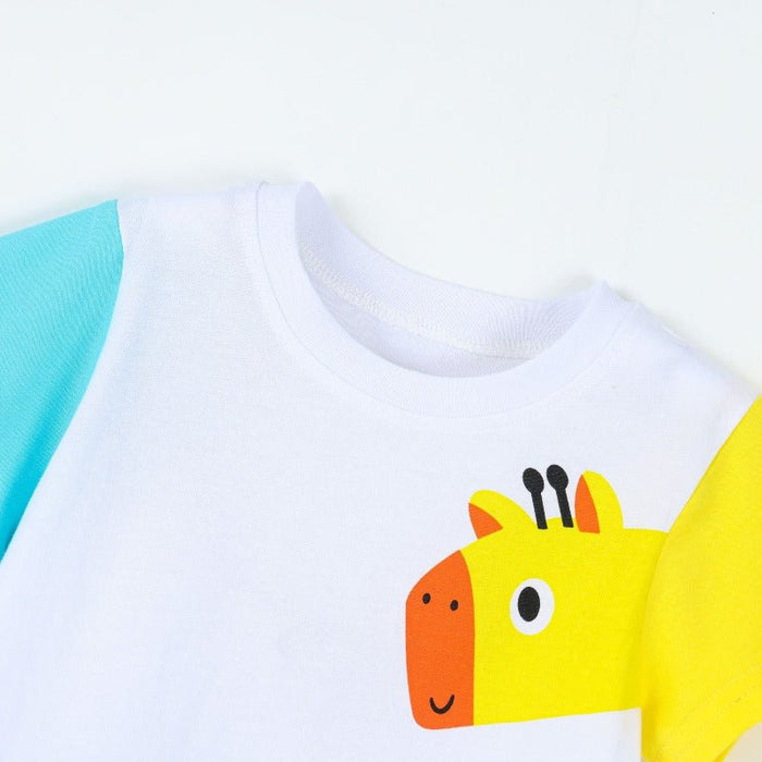 Cute Giraffe & Crocodile Print Kids Summer Set