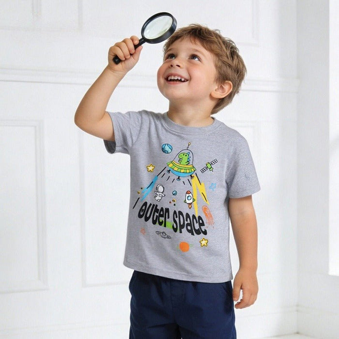 Cute Outer Space Alien Print Kids T-Shirt
