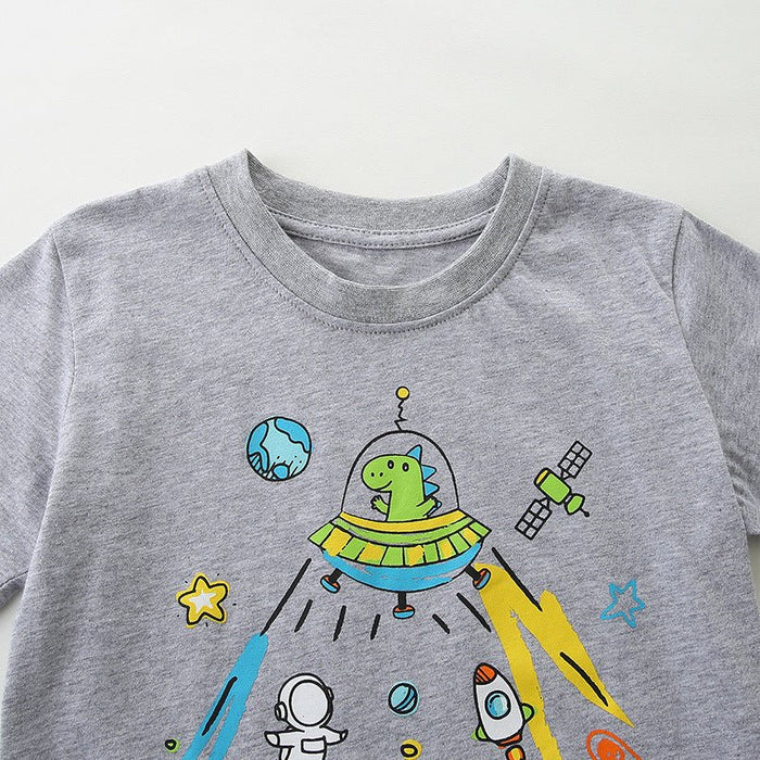 Cute Outer Space Alien Print Kids T-Shirt
