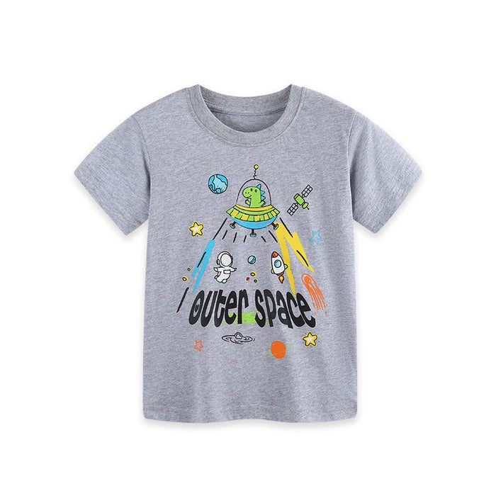 Cute Outer Space Alien Print Kids T-Shirt