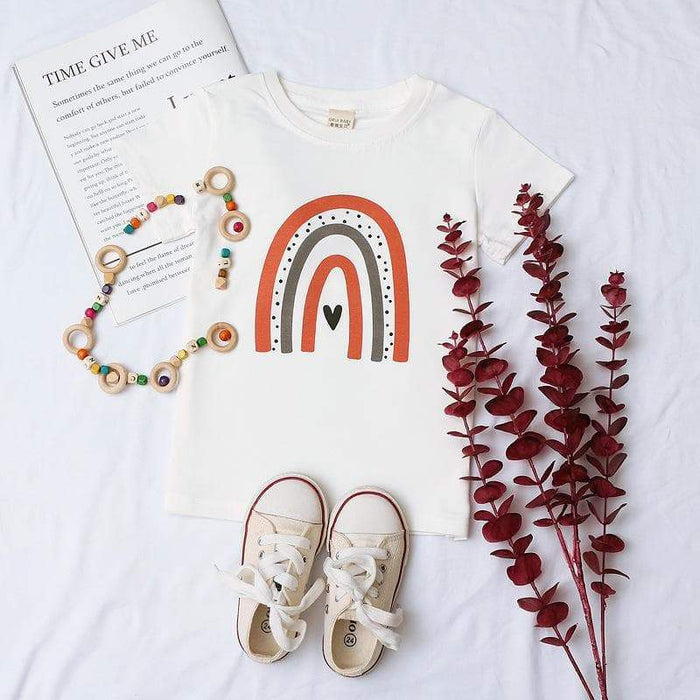 Cute Rainbow Pattern T-shirt for Boys and Girls