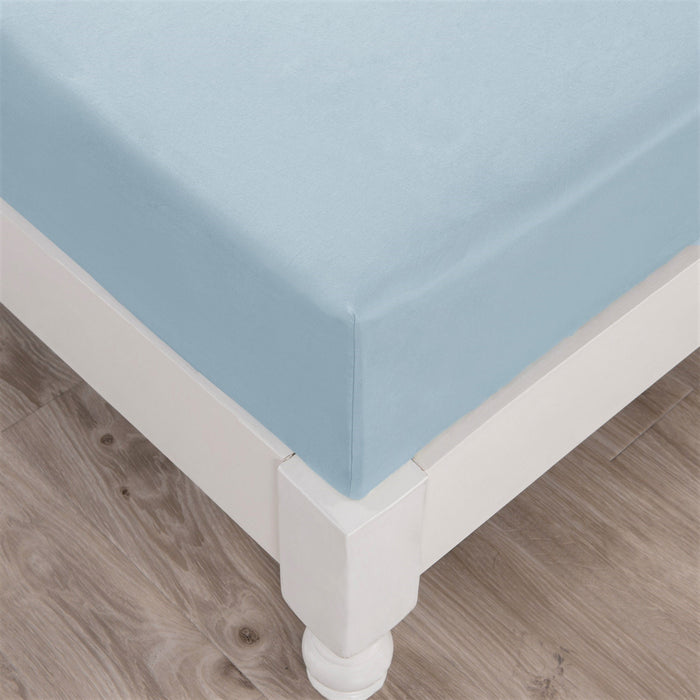 DaDa Bedding Seafoam Blue Cotton Fitted Sheet Set-2