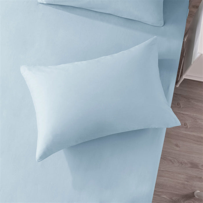 DaDa Bedding Seafoam Blue Cotton Fitted Sheet Set-3