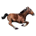 A dark brown horse-shaped balloon depicted in a running motion.