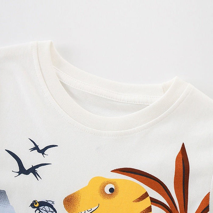 Dino Squad Adventure Graphic Print T-Shirt Set