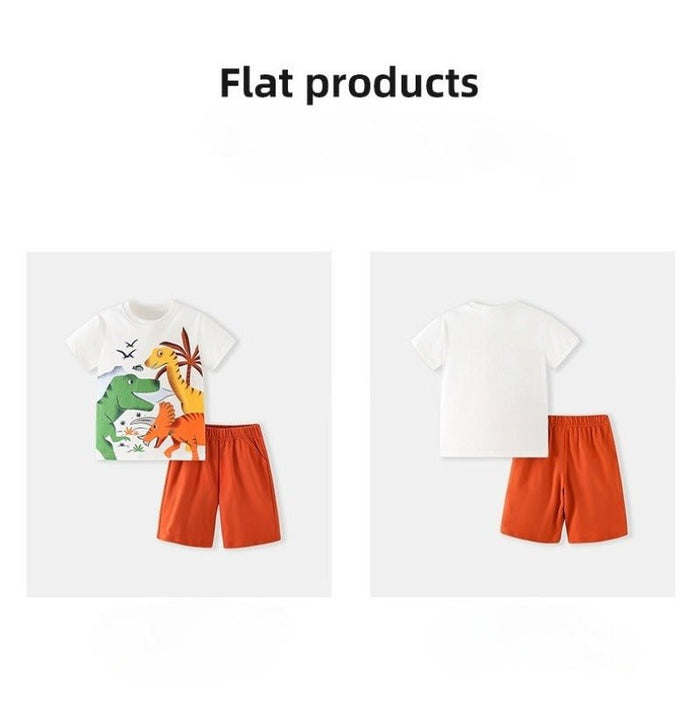 Dino Squad Adventure Graphic Print T-Shirt Set