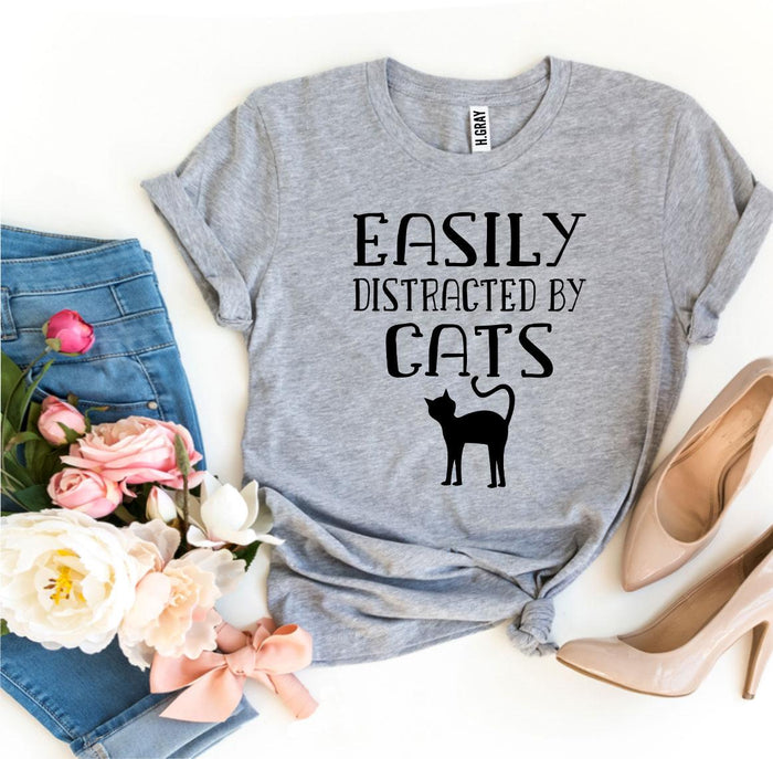 Distracted by Cats Silhouette Tee