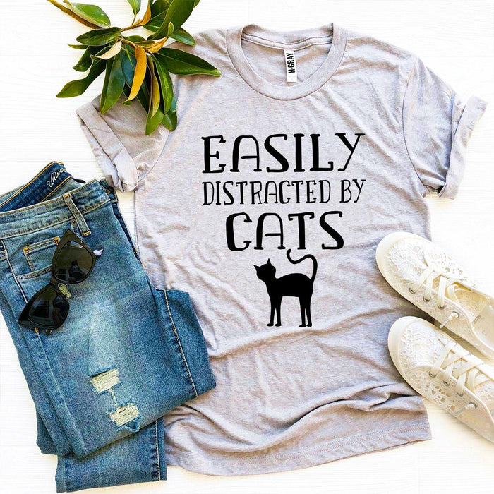 Distracted by Cats Silhouette Tee