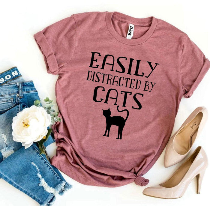 Distracted by Cats Silhouette Tee