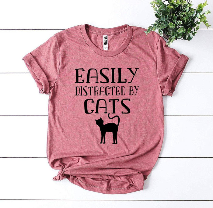 Distracted by Cats Silhouette Tee