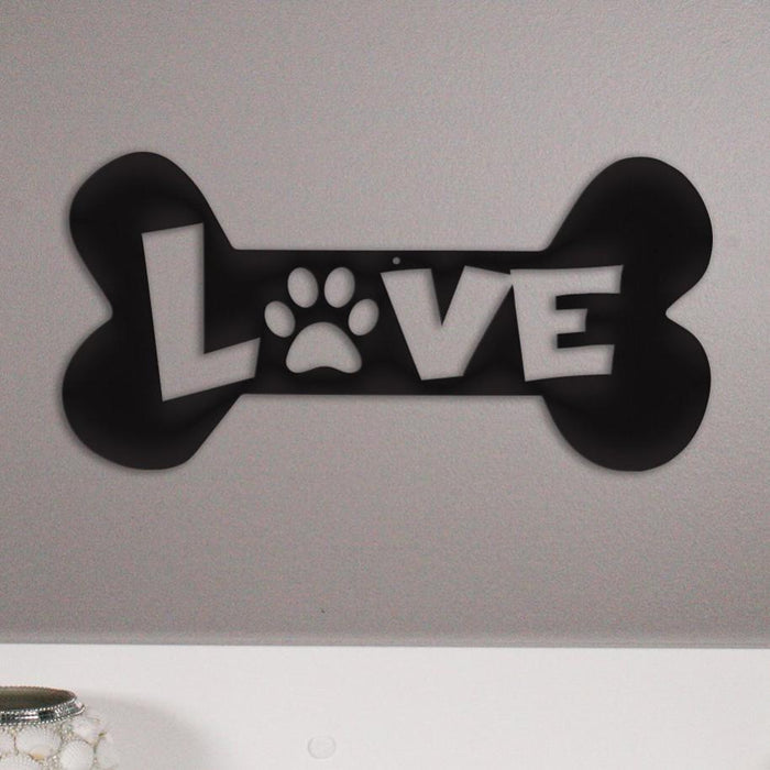 Dog Bone Wall Decor — Puppy Love Metal Sign