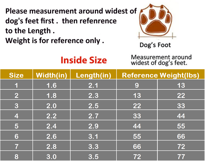 Dog Boots for Large Dogs — Reflective Adjustable Straps