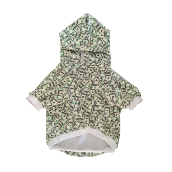 Dollar-Print Dog Hoodie