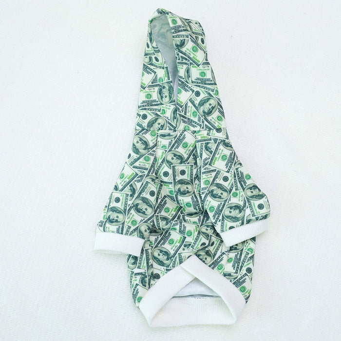 Dollar-Print Dog Hoodie