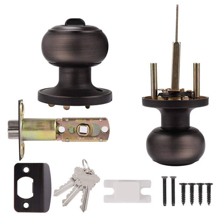 Door Lock Knobs Entrance/Passage/Dummy/Privacy Locks Oil Rubbed Bronze Finish DL609ORB - Probrico
